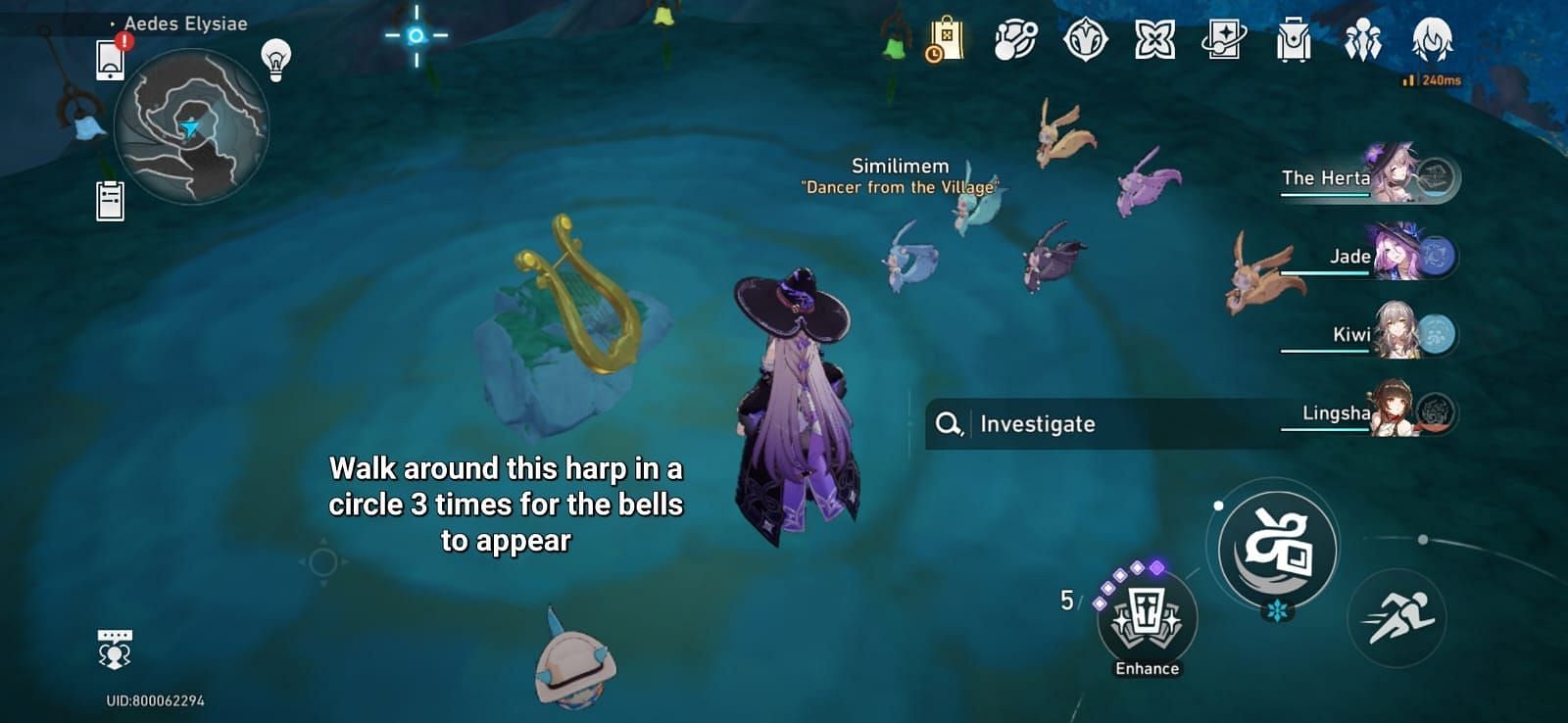 The harp and Similimem at the location (Image via HoYoverse)